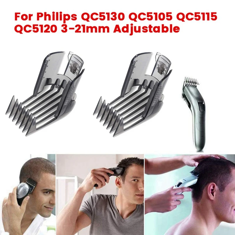 مشط تهذيب الشعر المقص المتقلب دليل الحلاقة مرفق ل QC5130 QC5105 QC5115 QC5120 3-21 مللي متر قابل للتعديل