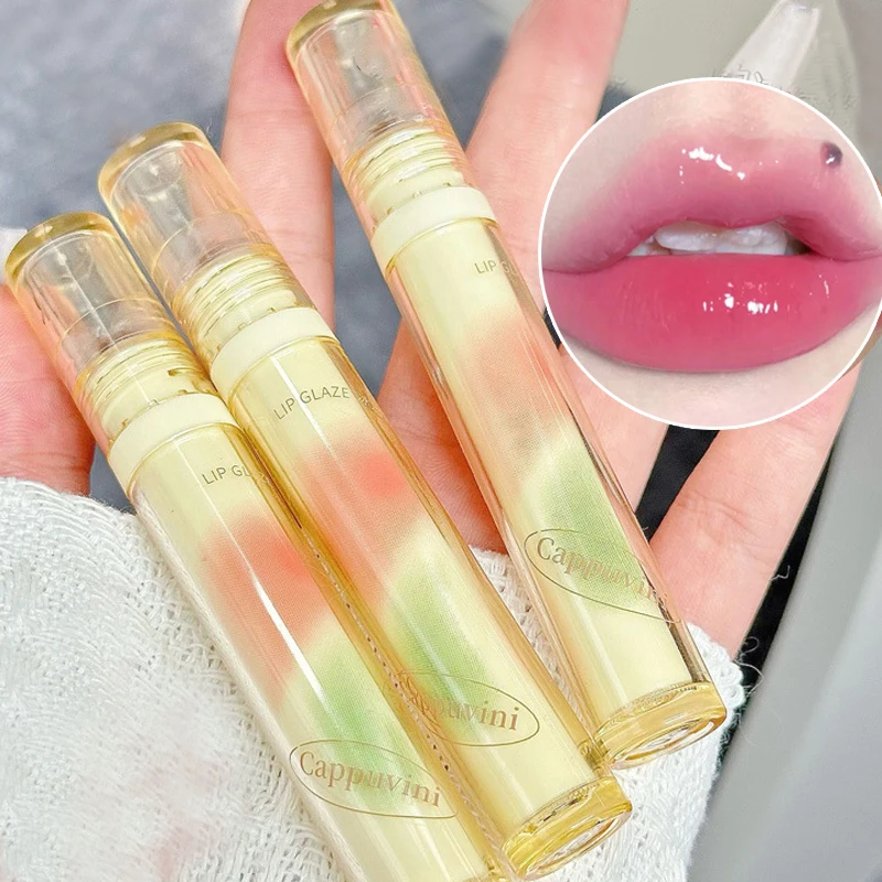 Moisturizing Mirror Lip Gloss Glossy Tea Red Pink Liquid Lipstick Waterproof Lasting Dyeing Lip Tint Lips Makeup Cosmetic