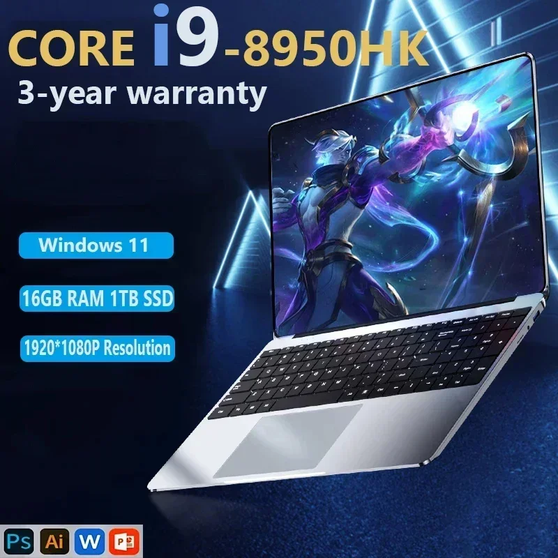 

2024 игровой ноутбук Windows 11 Pro 14,1 дюйма Intel CORE i9 8950HK 16 ГБ DDR4 1 ТБ 2 ТБ SSD 1920*1080 офисный игровой ПК ноутбук