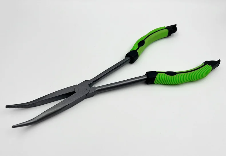 ShareShark Hochkarbonstahl 29cm Multifunktionale Angelzange Köderzange Langnasenzange Splitringöffner Angelwerkzeuge – Detail 11