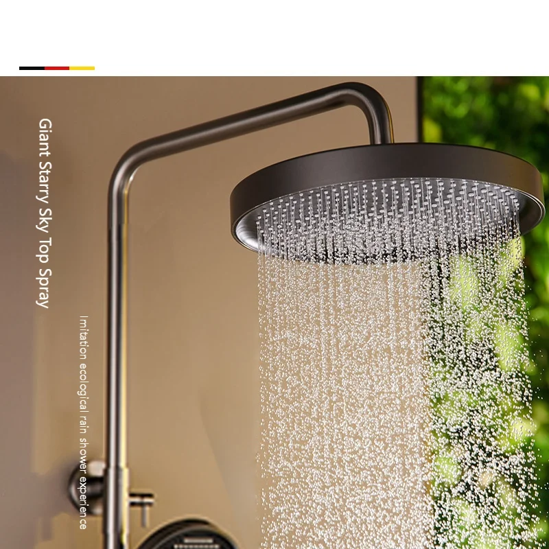 Grey Bathroom Shower Set Rainfall Milky White Showers System Set Booster Shower head Modern Bath Shower Faucet Full Set