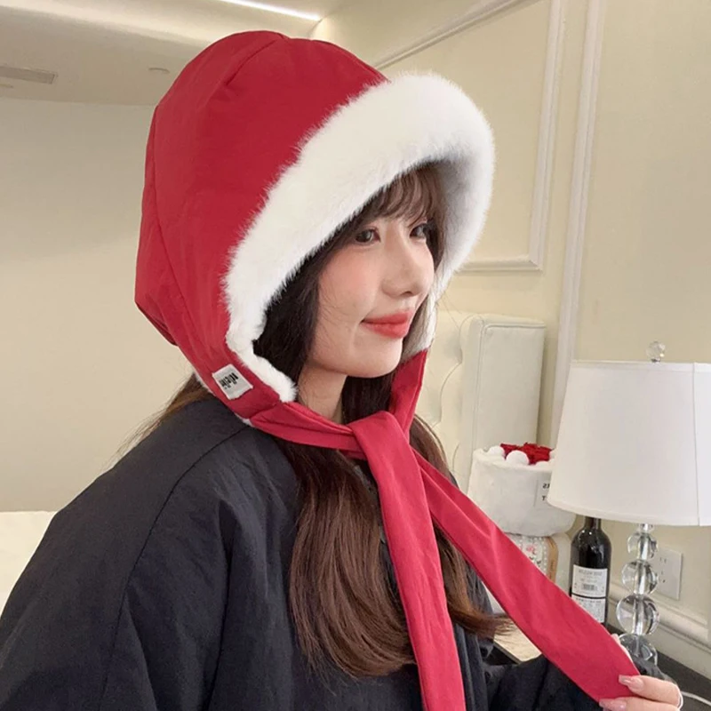 1 قطع جديد الخريف والشتاء قبعة واحدة استخدامين كحقيبة دافئة سدادات حماية الأذن قبعة المرأة تسلق الجبال قبعة