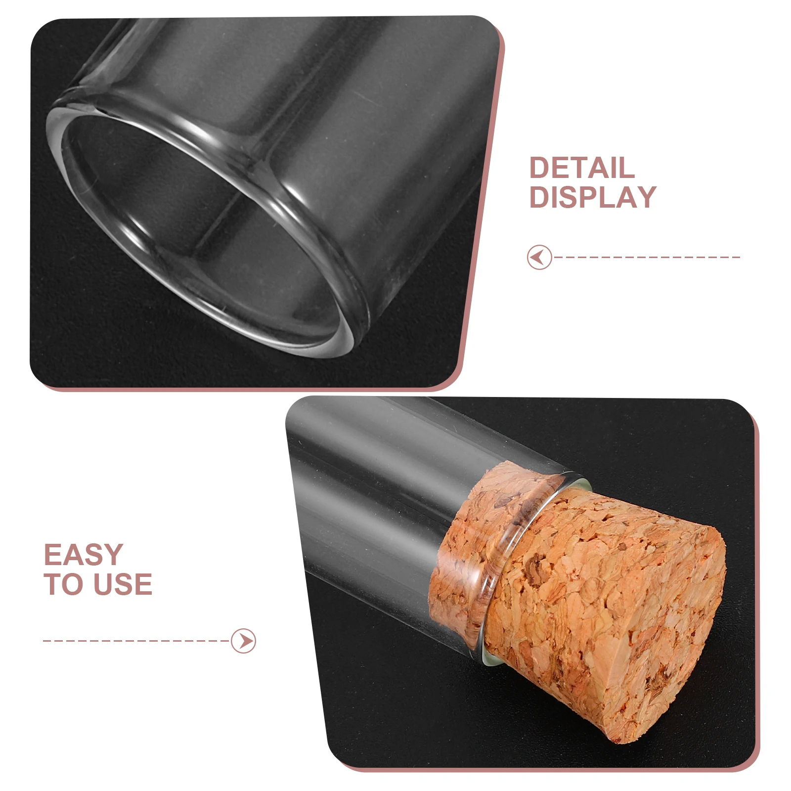 20Pcs Glass Test Tubes 20x150mm Clear Premium Material Cork Stoppers Leak Proof Portable for Sample Lotion Liquid