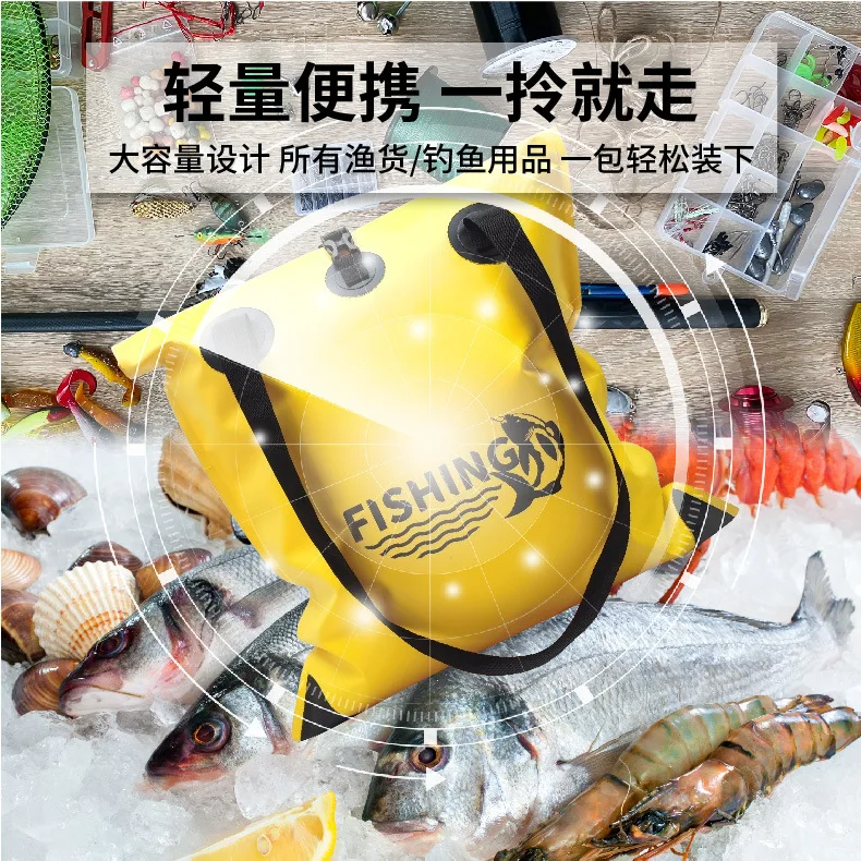 Fishing Trip Leisure Mountain Fishing Bag Waterproof Handbag Made Of PVC Fish Basket Y234