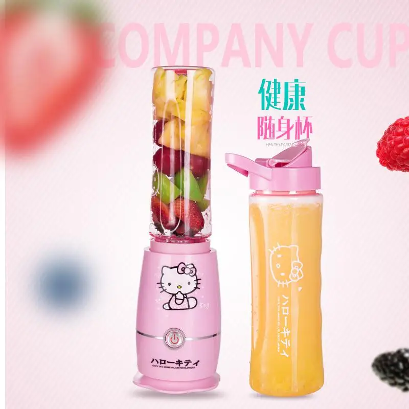 Miniso Kawaii double cup Household Use Juicer Hello Kitty Cartoon Cute Mini Juice Blender Fashion Kitchen Supplies New Style kit