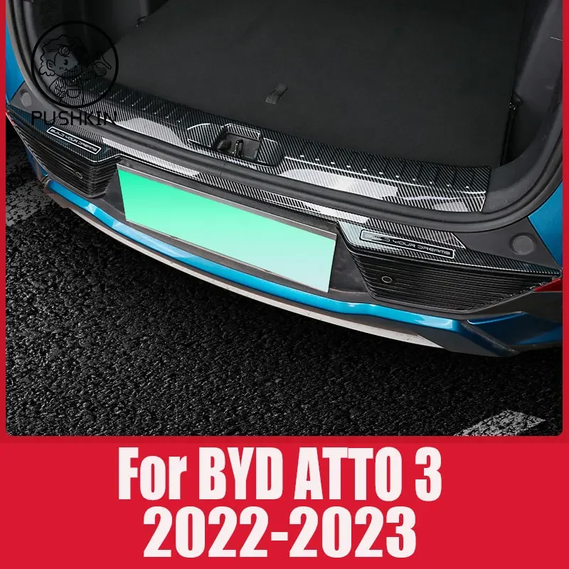 

For BYD ATTO 3 2022 2023 Auto Rear Bumper Foot Plate Trunk Door Sill Guard Protector Cover Car Rear Trunk Sill Cover