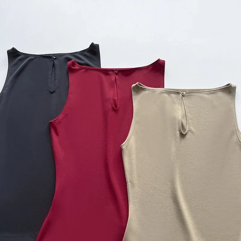 TT @-Viscose Fiber Tank Top, Comfortable and Stretchy, Not Tight, Showing Thin Top for Women\'s Elasticity