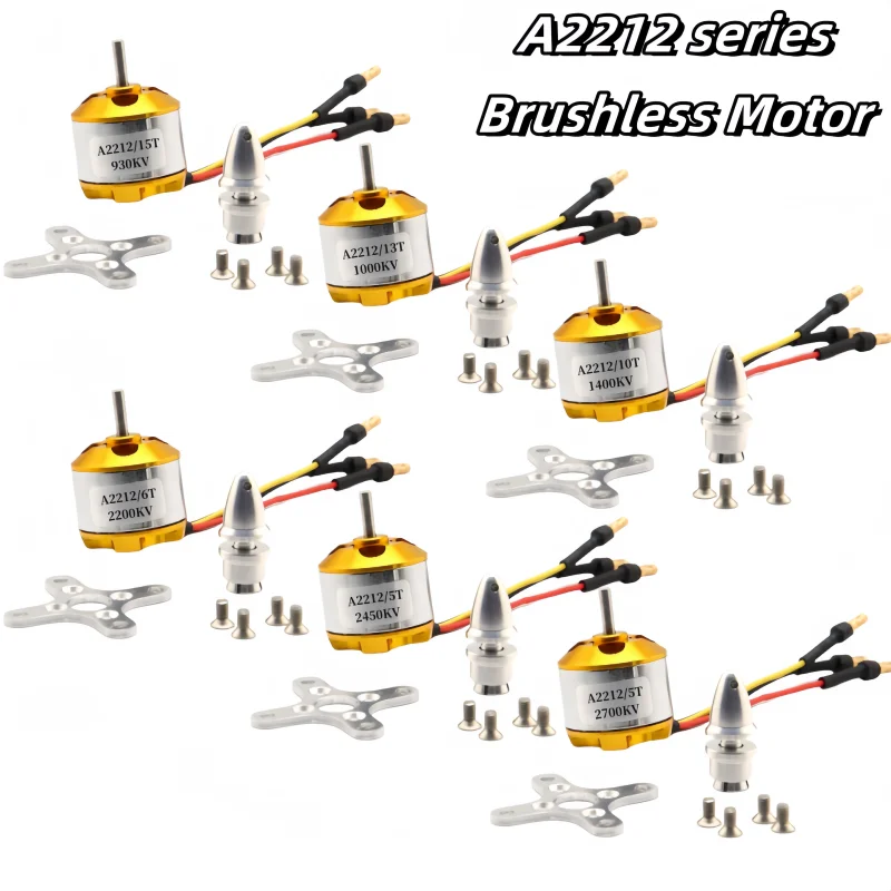 A2212 930KV 1000KV 1400KV 2200KV 2450KV 2700KV Brushless Motor for RC Fixed wing aircraft with multiple axes 3D trainer aircraft