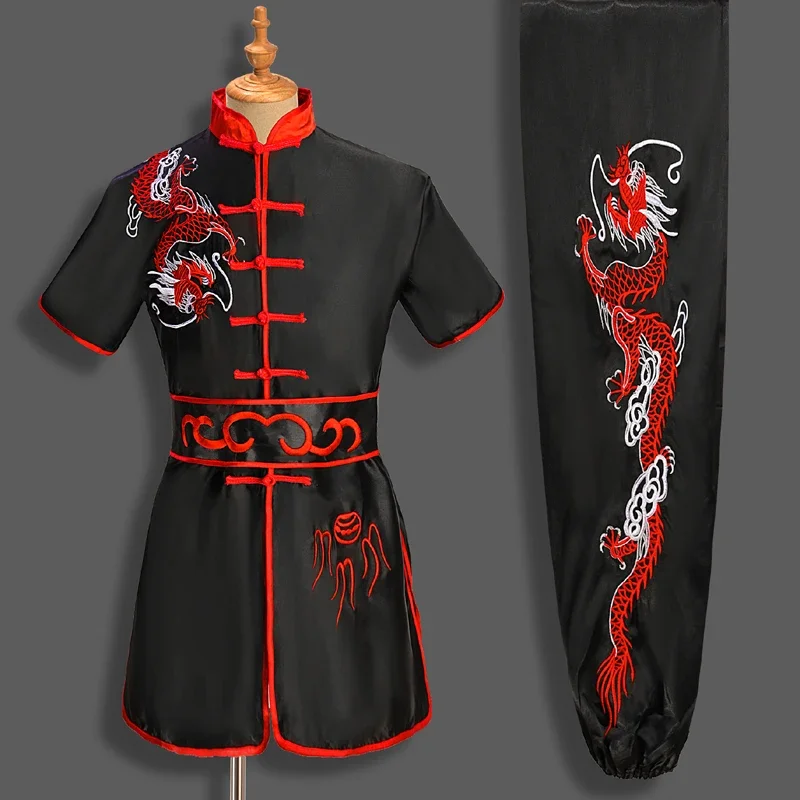 Chinese Traditional Dragon Wushu Uniform Kung Fu Clothing Men Women Set Martial Arts Uniform Tai Chi Uniforms Exercise Clothing