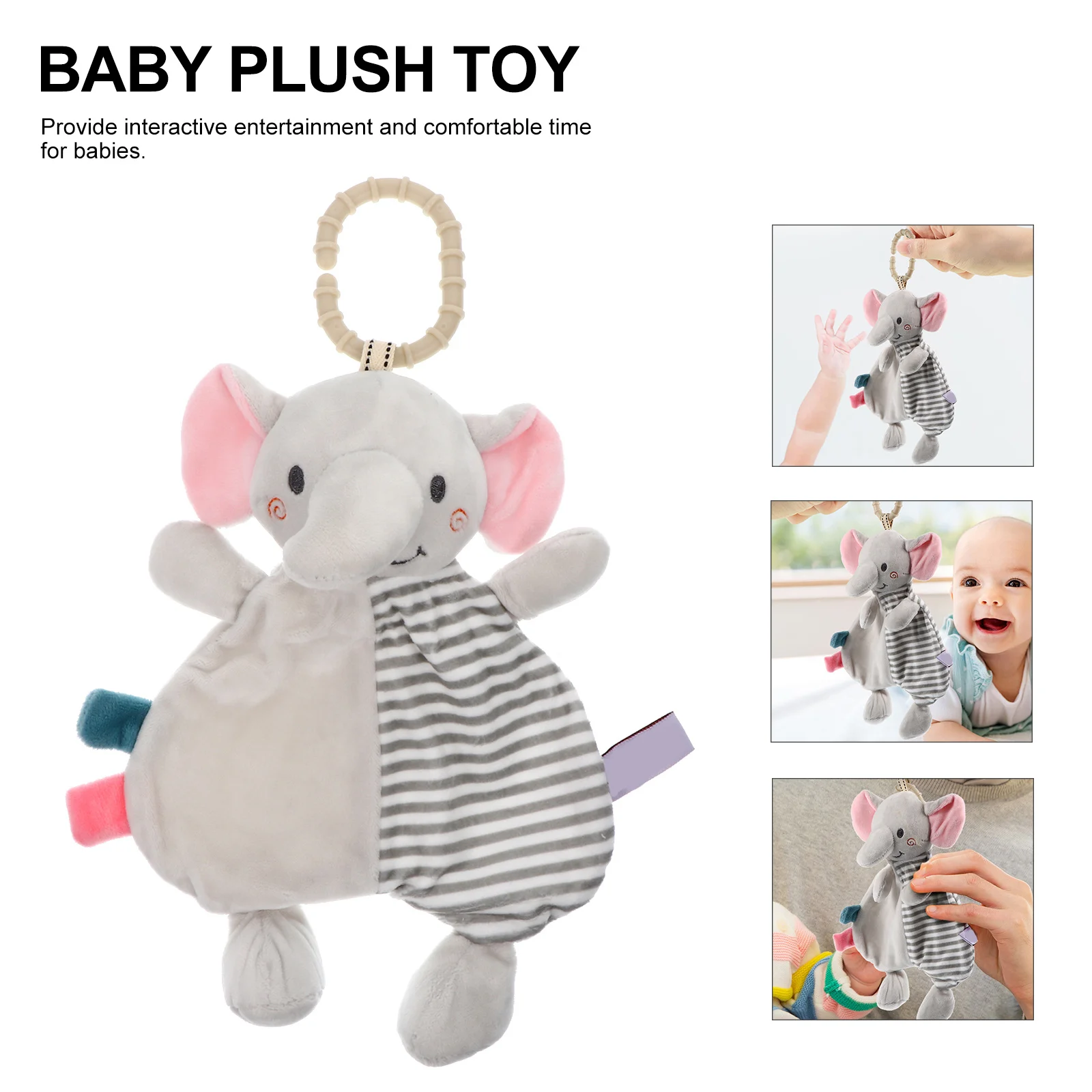 بطانية أمان مريحة على شكل حيوان للرضع، مريحة للتحفيز البصري باللمس، بطانية مهدئة للأطفال #5