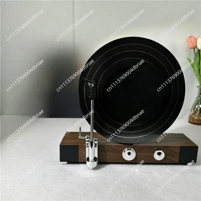Modern light luxury vertical retro phonograph vinyl record player model villa model room decoration