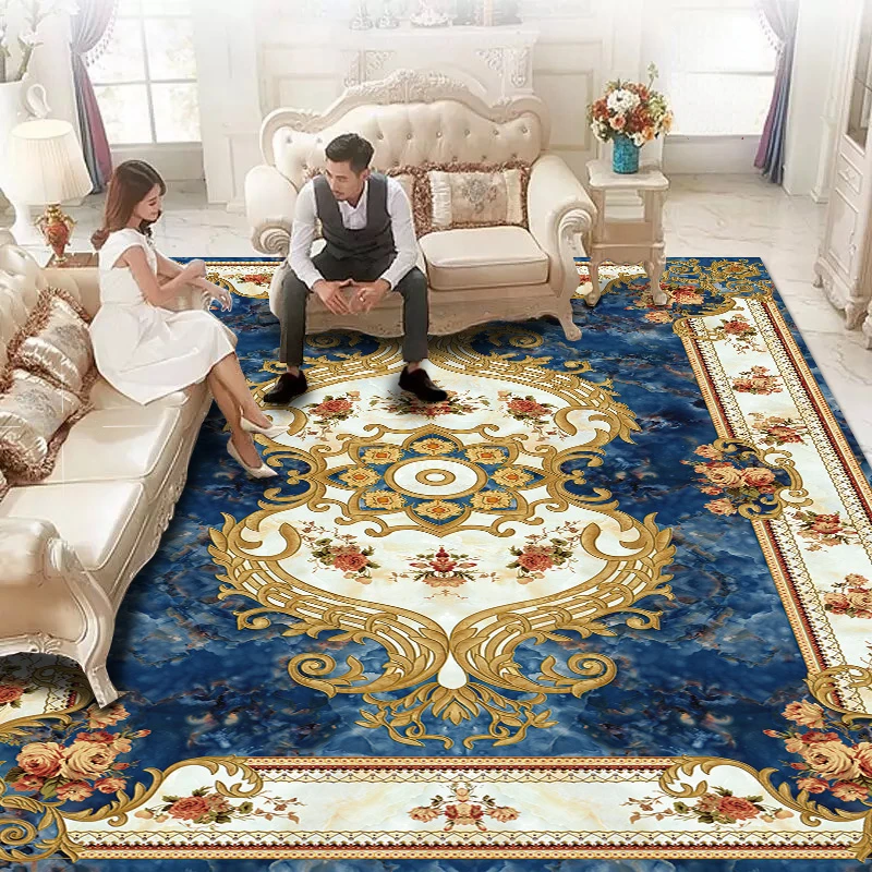 European Light Luxury Style Carpets Large Area Living Room Rugs Senior Bedroom Decor Bedside Carpet Study Cloakroom Non-slip Rug