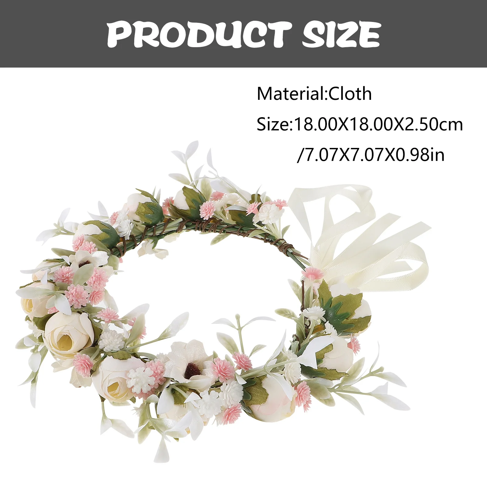 الرجعية الزهور إكليل بسط القماش هيرباند العروس حفل زفاف غطاء الرأس صور الدعامة الزفاف جارلاند أغطية الرأس الأزهار #2