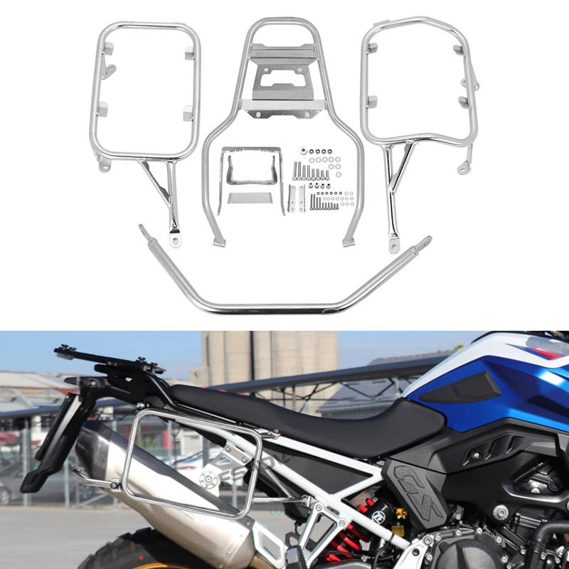 

Багажник для BMW F900GS, верхний чехол из нержавеющей стали, кронштейн F 900 GS 2024 2025, поддержка мотоцикла, седельная сумка, хвостовой держатель