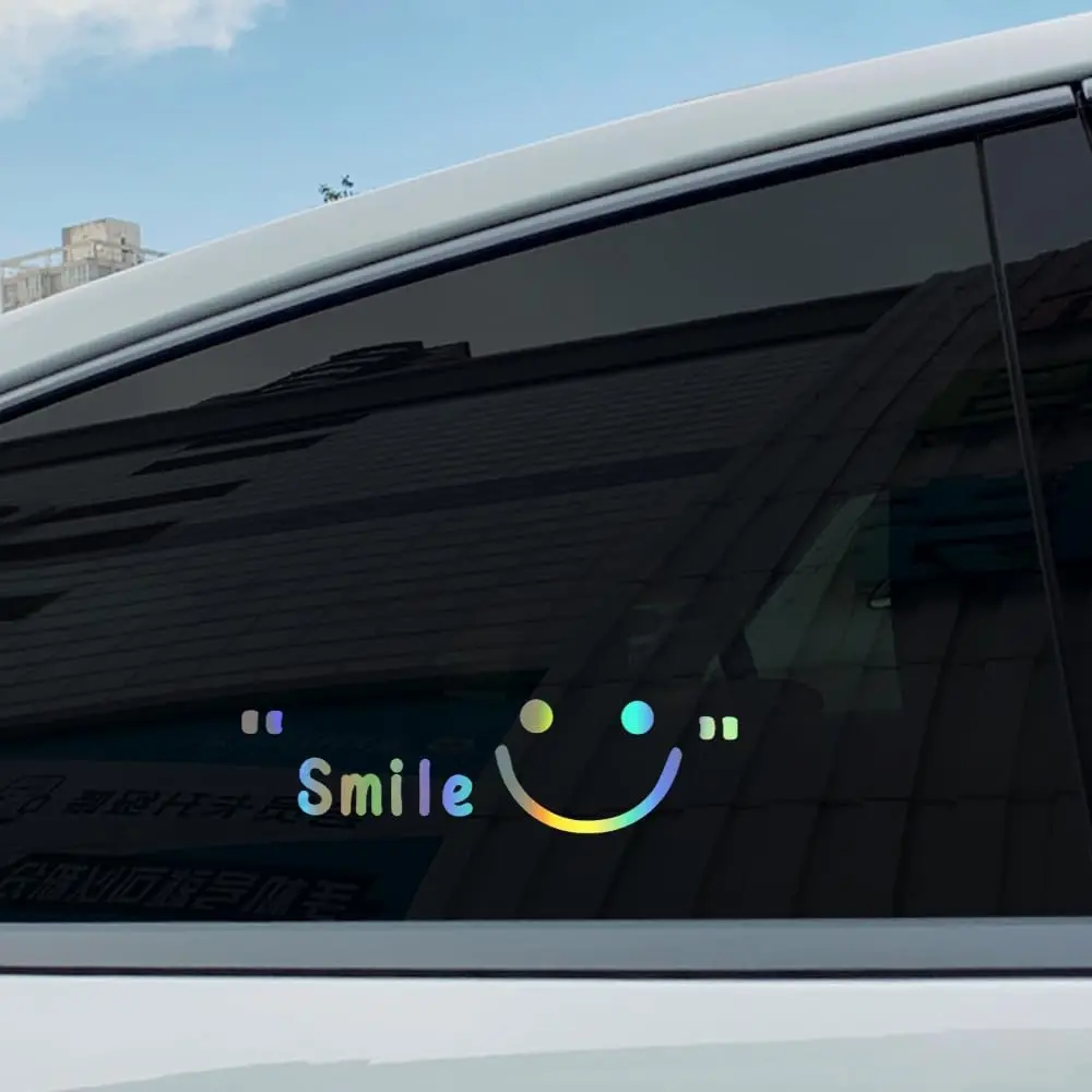 

1pc Smile Decal for Car, Smiley Face Car Stickers Vinyl Waterproof Be Happy Car Window Decal, Happiness Sticker