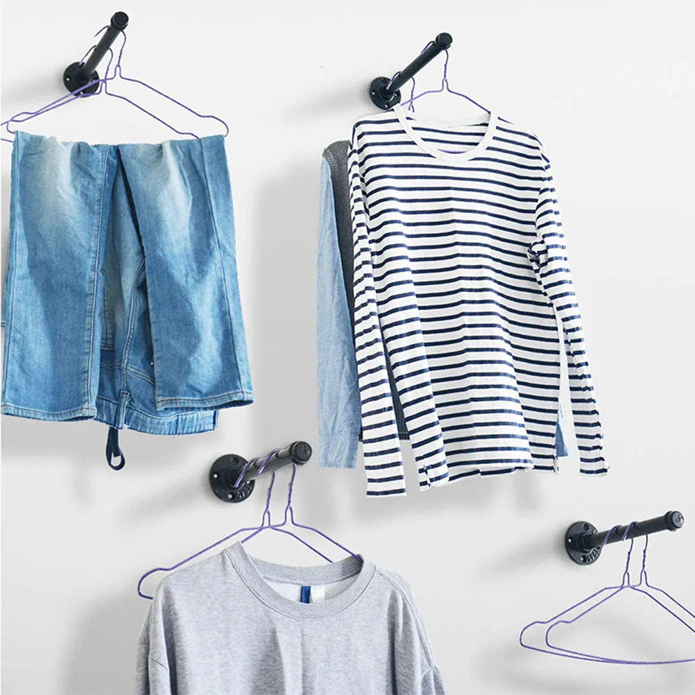 

2Pcs Wall Floating Shelf Bracket Premium Iron Art Industrial Style Strong Support for Home Office Hotel Use Black