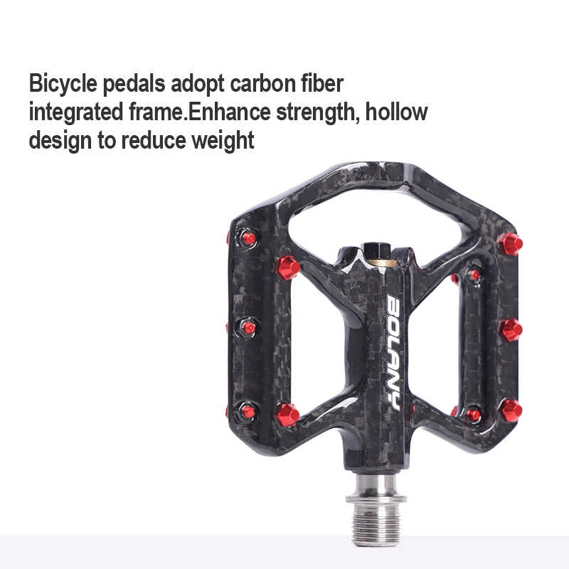 BOLANY Ultralight Carbon Fiber Bicycle Pedals Non-Slip Road Bike MTB 3 Bearing Carbon Bike Pedal Road Bicycle Accessories