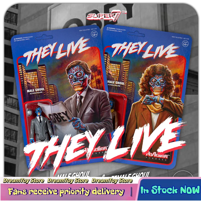 

【In Stock】 Super7 They Live ReAction Figure Movie Horror Ghoul 3.75 inches Action Dolls Animation Model Toys Collection Gifts