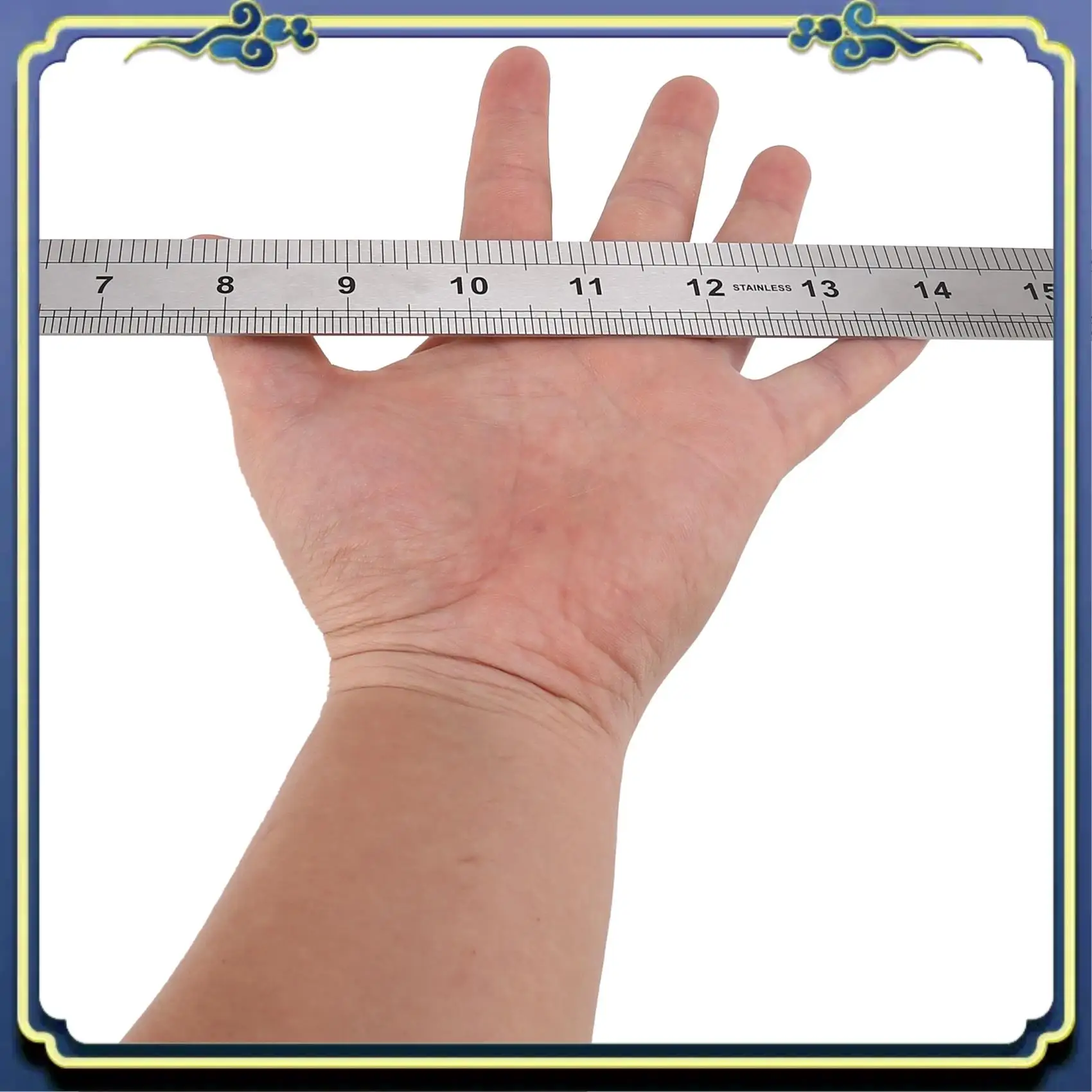 A86P-مقياس مزدوج الجانب من الفولاذ المقاوم للصدأ أداة قياس مسطرة مستقيمة 50 سم #2