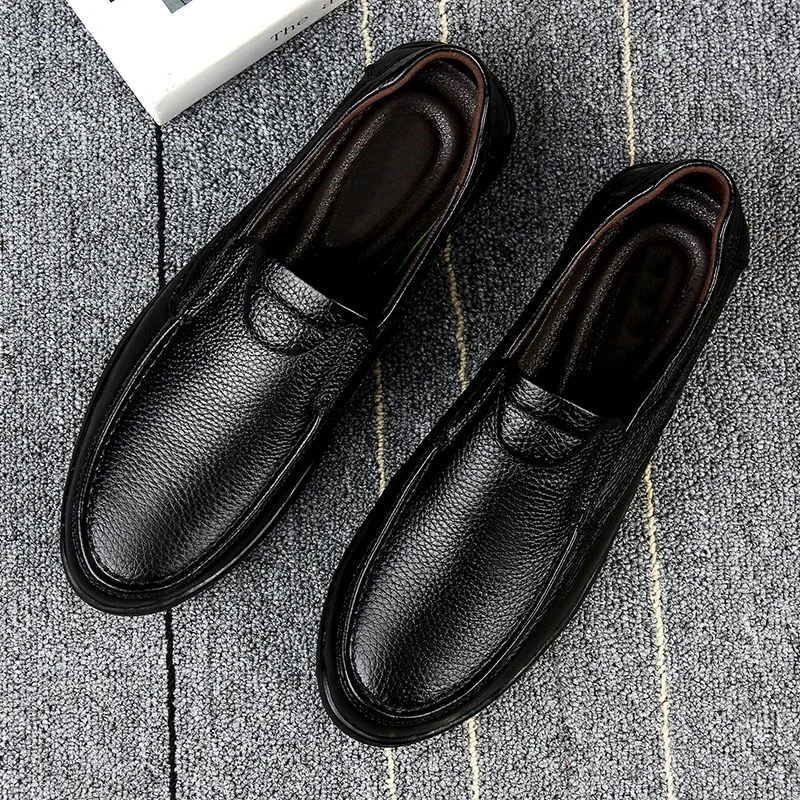 

Men's genuine leather leisure loafer shoes soft bottom wear-resistant comfortable shoe male moccasins footwear driving shoes