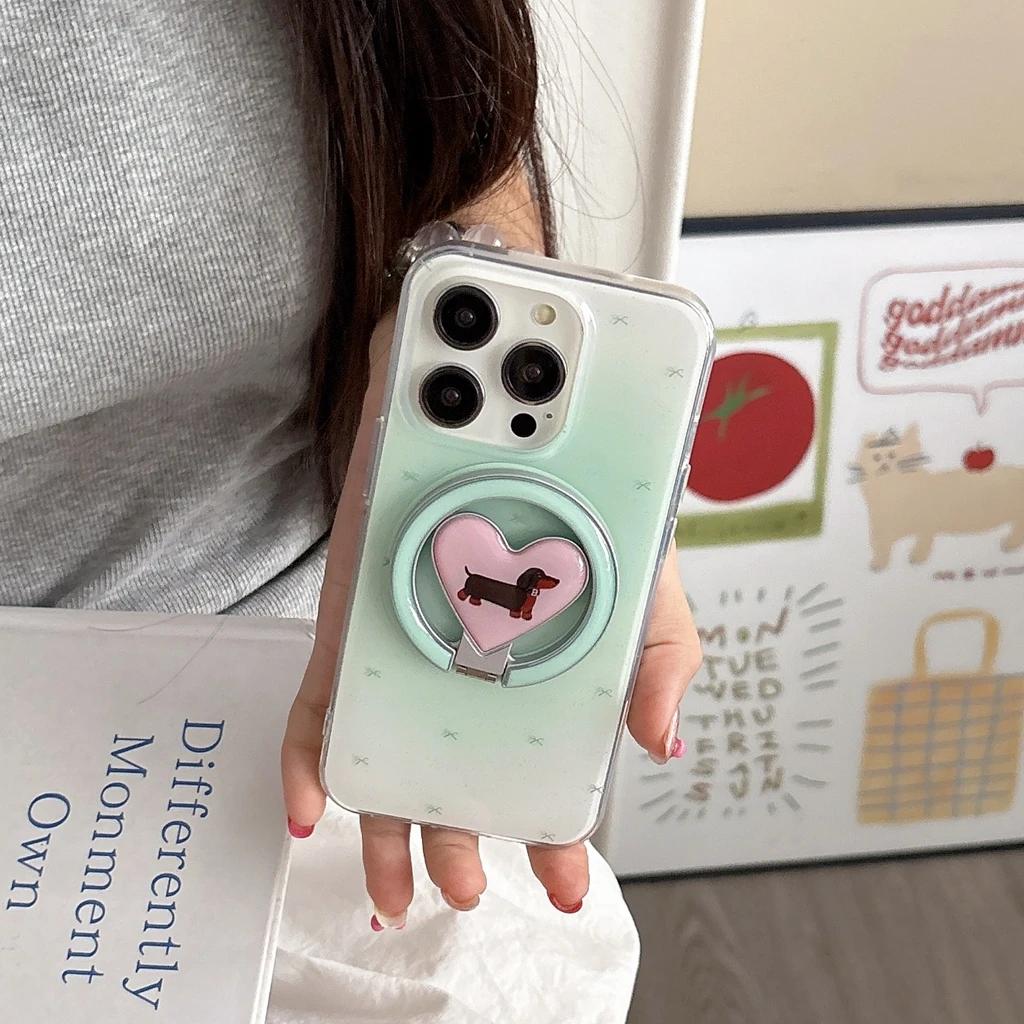 

Свежий мятно-зеленый всплеск с чернилами, складной полый чехол с держателем, магнитный чехол для телефона для IPhone 16, 15, 14, 13 Pro Max