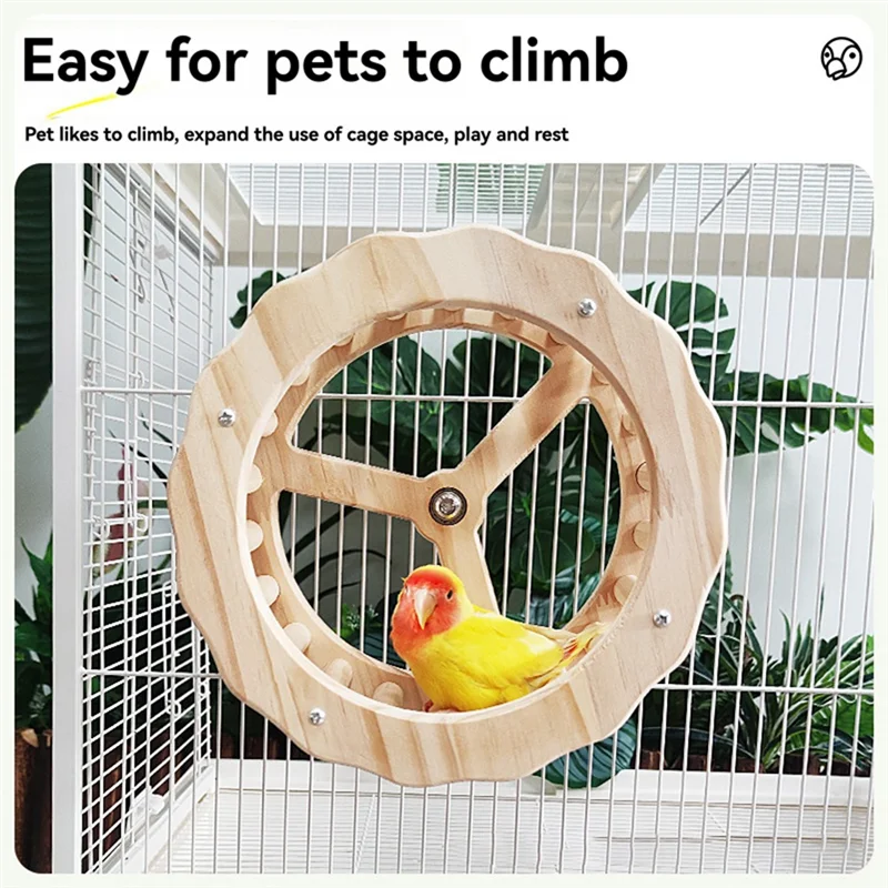 

Bird Cage Perch Rotating Wheel Toy Standing Wheel Pet Training Bird Supplies-AC82