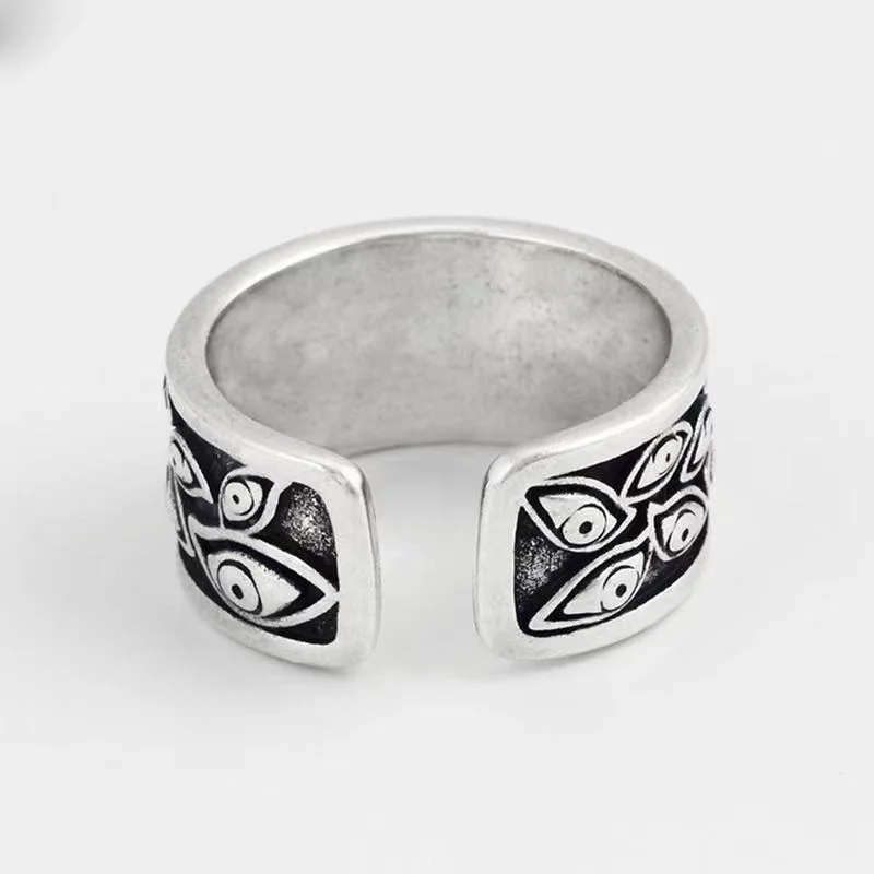 Vintage Sliver Color Gothic Eye Vampire Ring Exaggerated Punk Jewelry Fashion Chic Devil Eye Rings Style Fashion Hot Gift