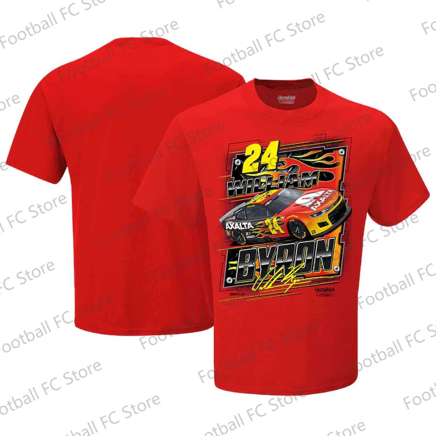 2024 New Arrival NASCAR William Byron Hendrick Motorsports Team Collection Axalta Throwback Cotton T-Shirt For Adult/Kids Tops