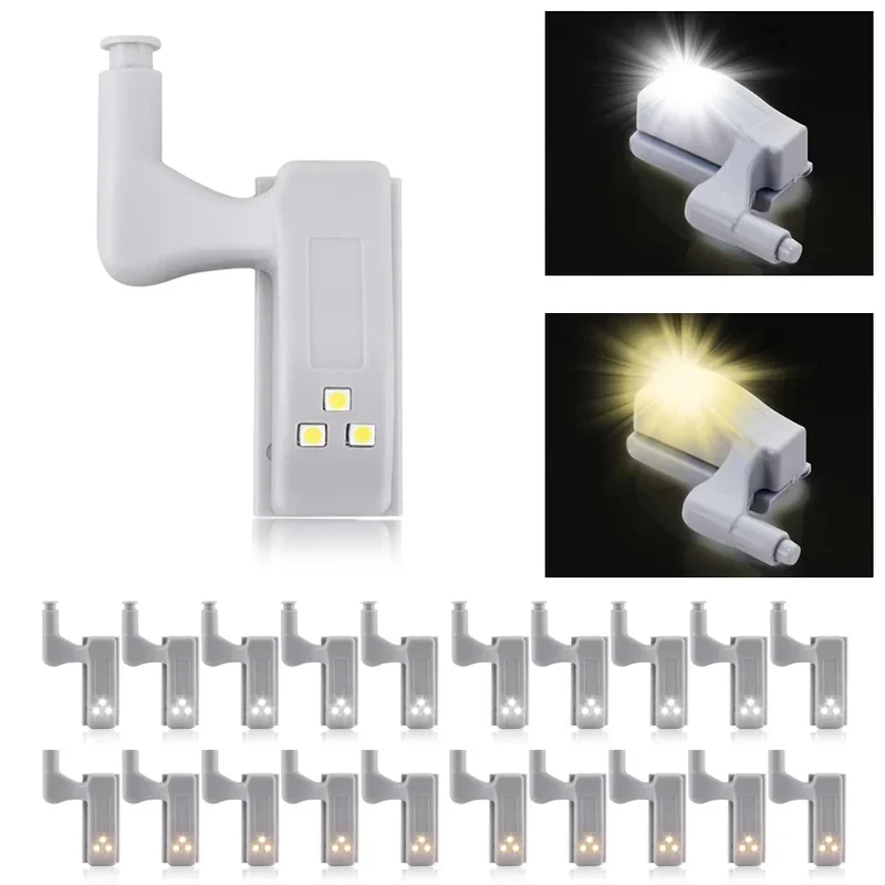 

10pcs LED Inner Hinge Lamp Under Cabinet Lights Universal Wardrobe Cupboard Sensor Lights for Bedroom Kitchen Closet Night Lamp
