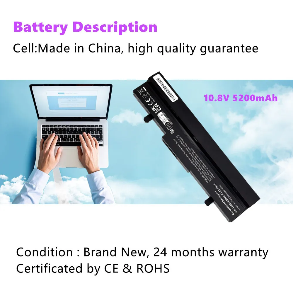 New Laptop Battery for Asus Eee PC 1001px 1001p 1001 1005 1005PEG 1005PR 1005PX AL31-1005 AL32-1005 ML32-1005 PL32-1005