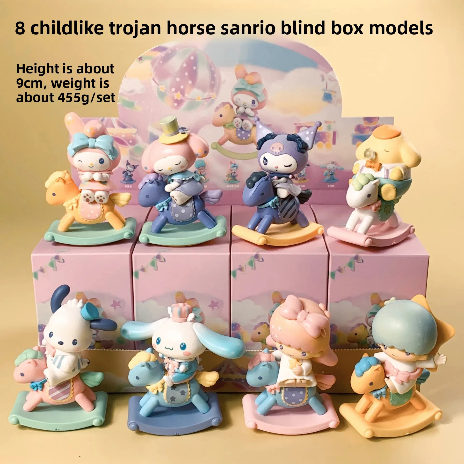 1:1 hoge kwaliteit replica Sanrio nachtkleding Sweetheart Melody Kuromi Blind Box schattig handgemaakt meisje cadeau decoratie desktop ornament
