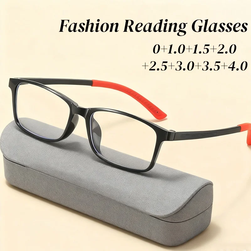 

Fashion Ultralight Women's Reading Glasses Trendy New Ultralight Hyperopia for Men HD Blue Light Blcoking Far Sight Eyeglasses