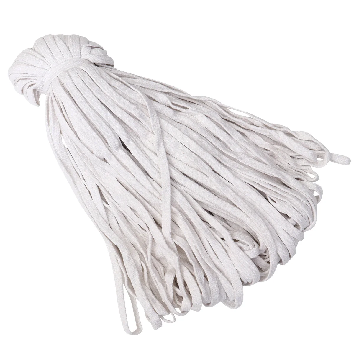 

85M Cotton 10mm Width Braided Tough Cord Clothes DIY Shoelace Cotton Flat Rope Bag Strap Non Fading Lightweight