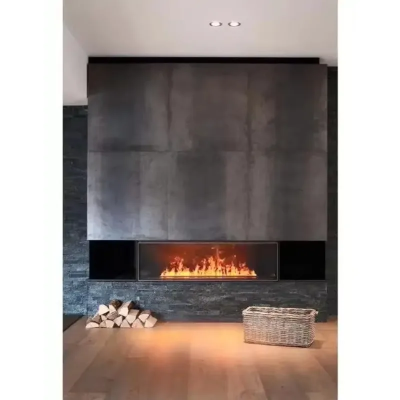 【Best-selling】48 Inch Fake LED Flame Water Vapor Artificial Fire Mist 3d Flame Auto Atomizing Steam Electric Wall Fireplace