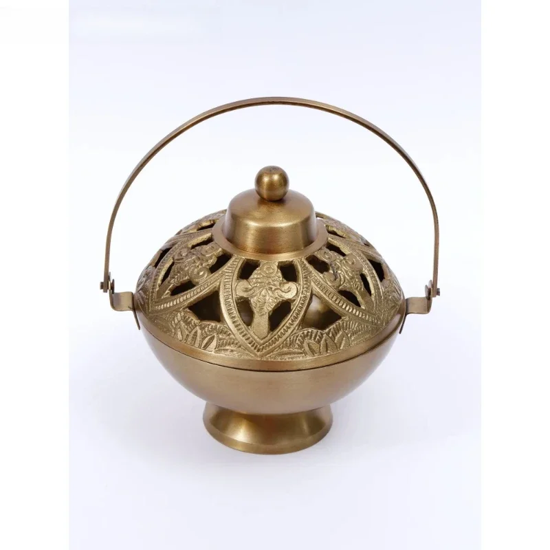 6 Traditional Brass Puja Basket Dhoop Dani Burner Aromatherapy Diffuser