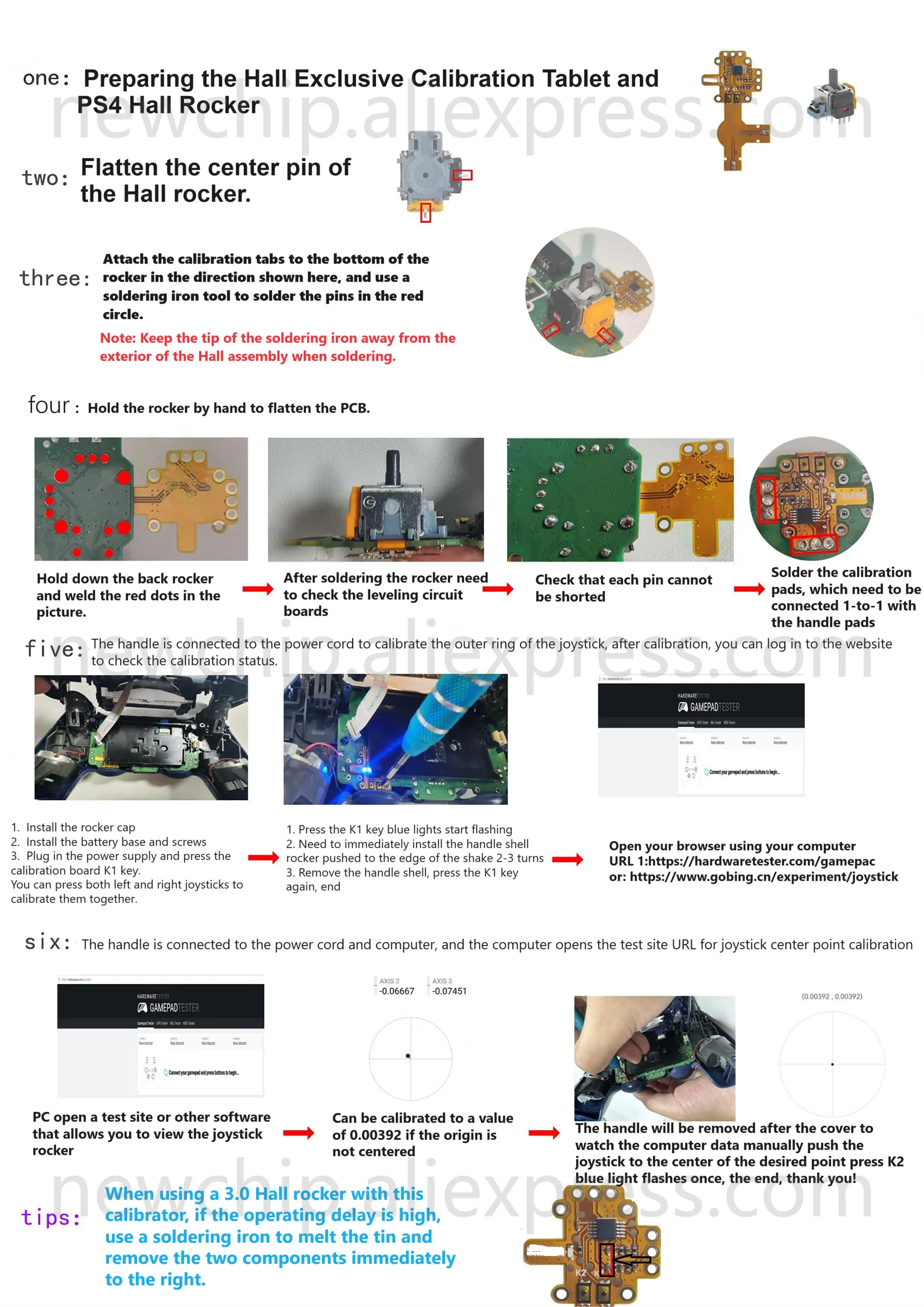 For PS4 PS4 Pro Gamepad High Precision Hall Effect Joystick Calibration and Drift Repair Plate