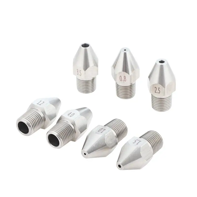 Stainless Steel Universal Linear Nozzle 0 Degree Liquid Column Flow Tip High Pressure Cleaning Cutting Cone Nozzle