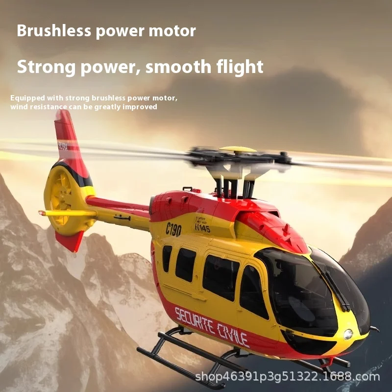 Rc Era Helicóptero de controle remoto C190 Dual Brushless 6 canais Hélice única Aileron Simulação canalizada livre H145 Helicopte