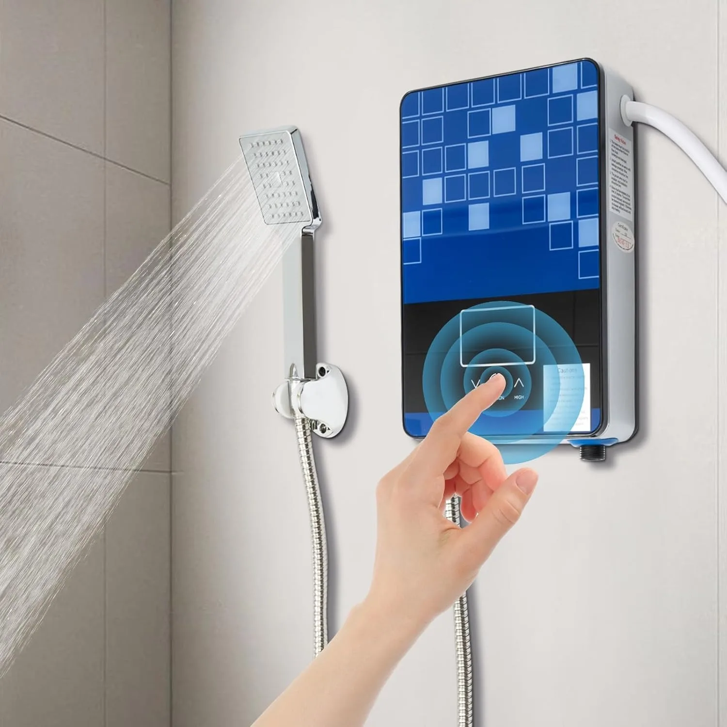 4500 واط 110 فولت Tankless سخان مياه كهربي فوري عند الطلب مع شاشة LED حماية من الحرارة الزائدة للحمام/RV/المنزل بأكمله