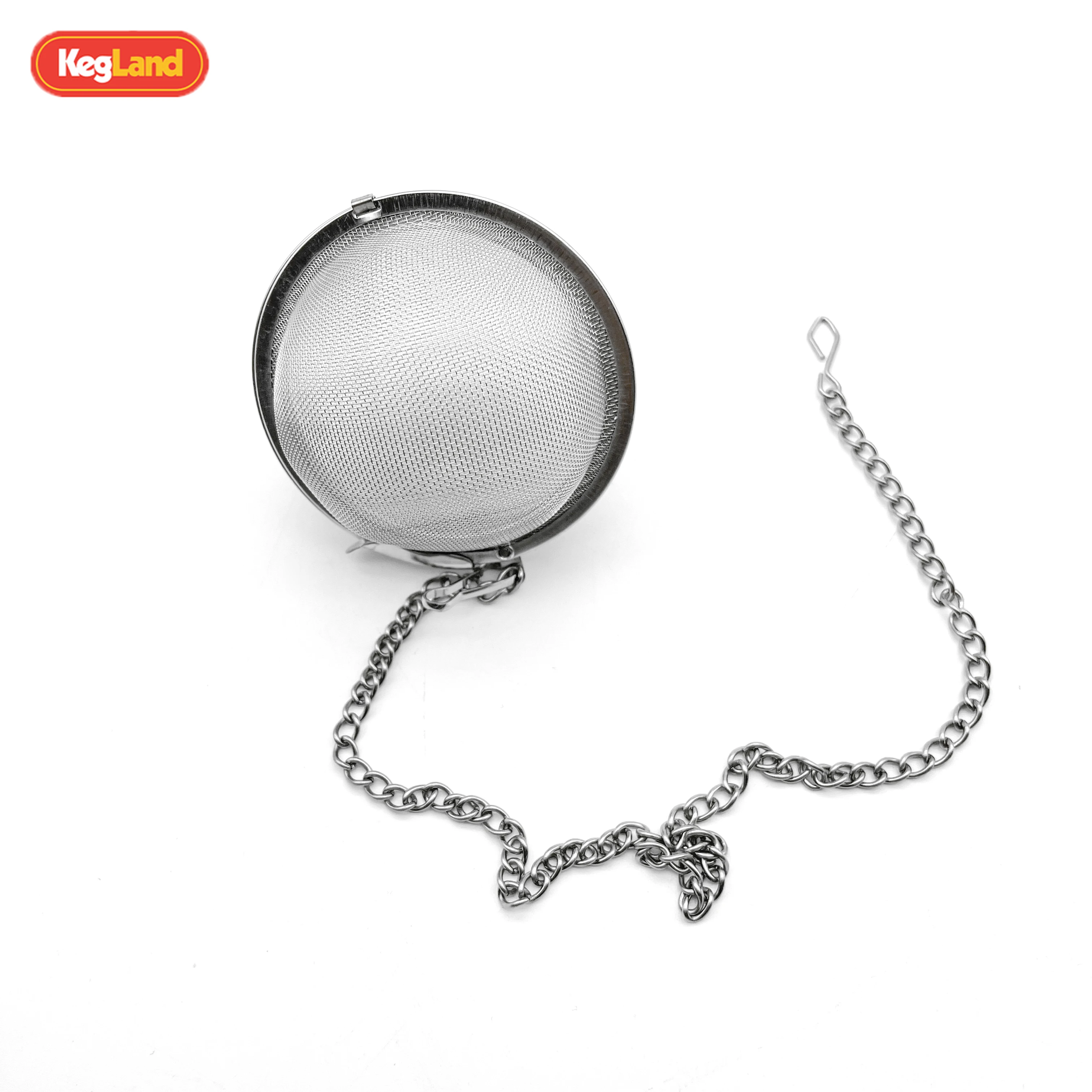 KegLand Stainless Filter Ball (with 40cm Length Chain) 70MM Load Hops and Spices Brewing Equipment Home Brewing