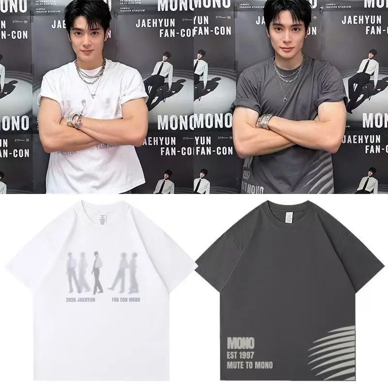 JaeHyun Concert Same Print T Shirt JAEHYUN FAN CON TOUR Mono Fans T-shirt Men Women Kpop Summer Cotton Short Sleeve Tee Tops