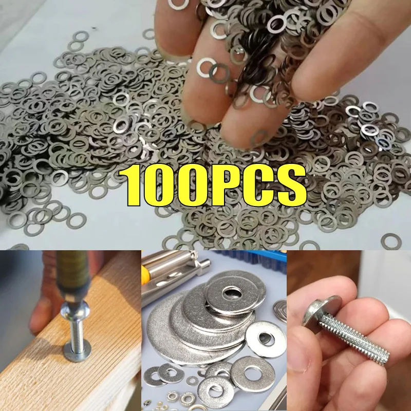 Stainless Steel Flat Washers Assortment Kit O-Ring Sealing Gasket for Screws Bolts M3-M10 Metal Washer Fastener Hardware Tools