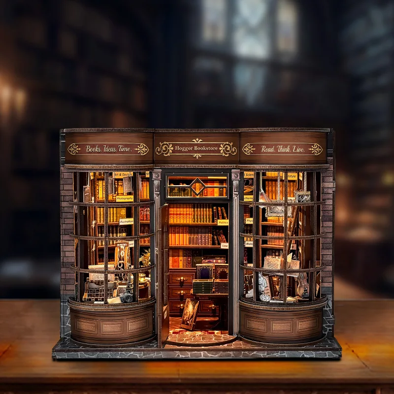 DIY 木製ホーグ書店マジックハウスカーサミニチュアモデルキットドールハウス家具付き 3D パズル友人への誕生日プレゼント
