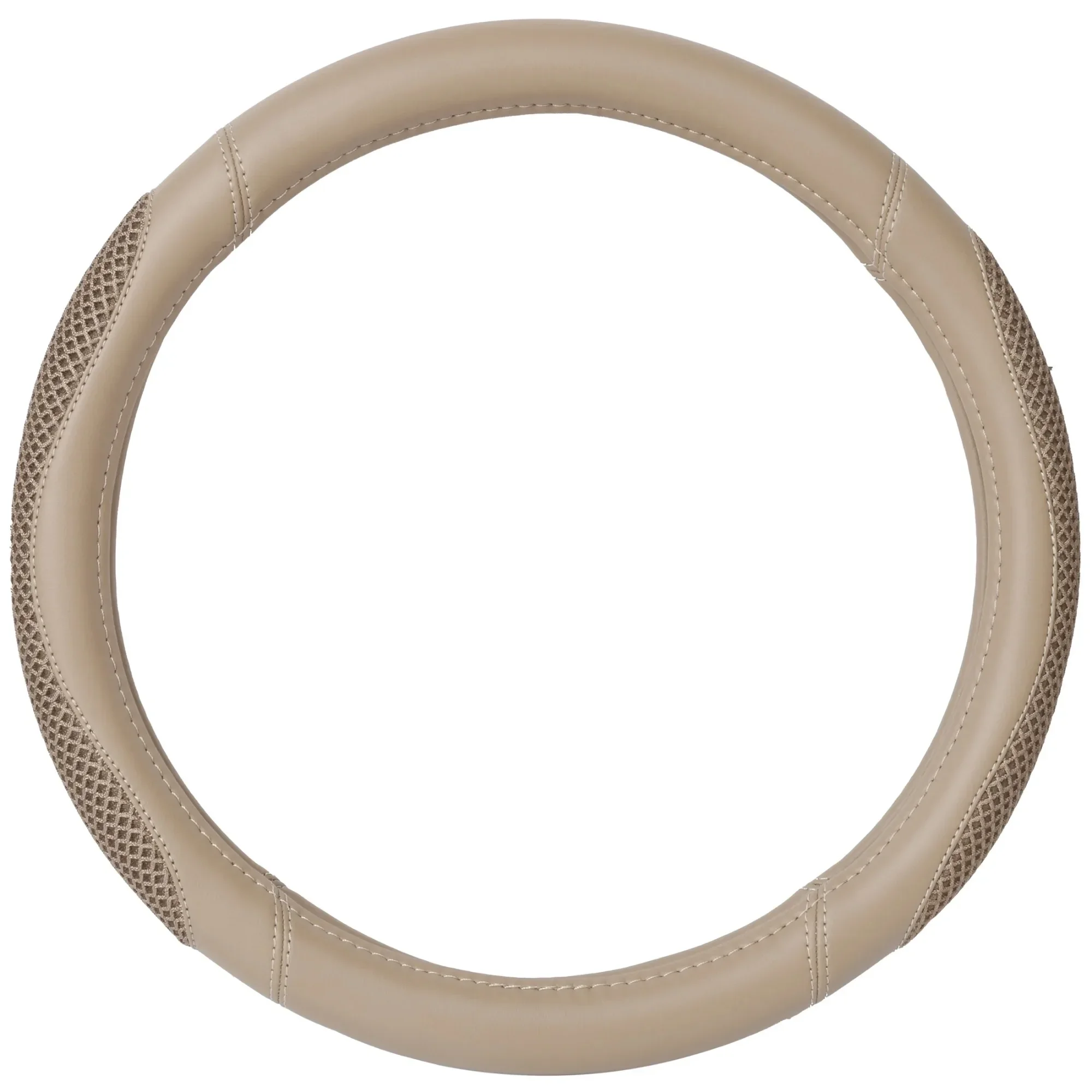 شبكة Auto Drive بيج ثلاثية الأبعاد، غطاء عجلة القيادة مناسب عالميًا، جلد PU