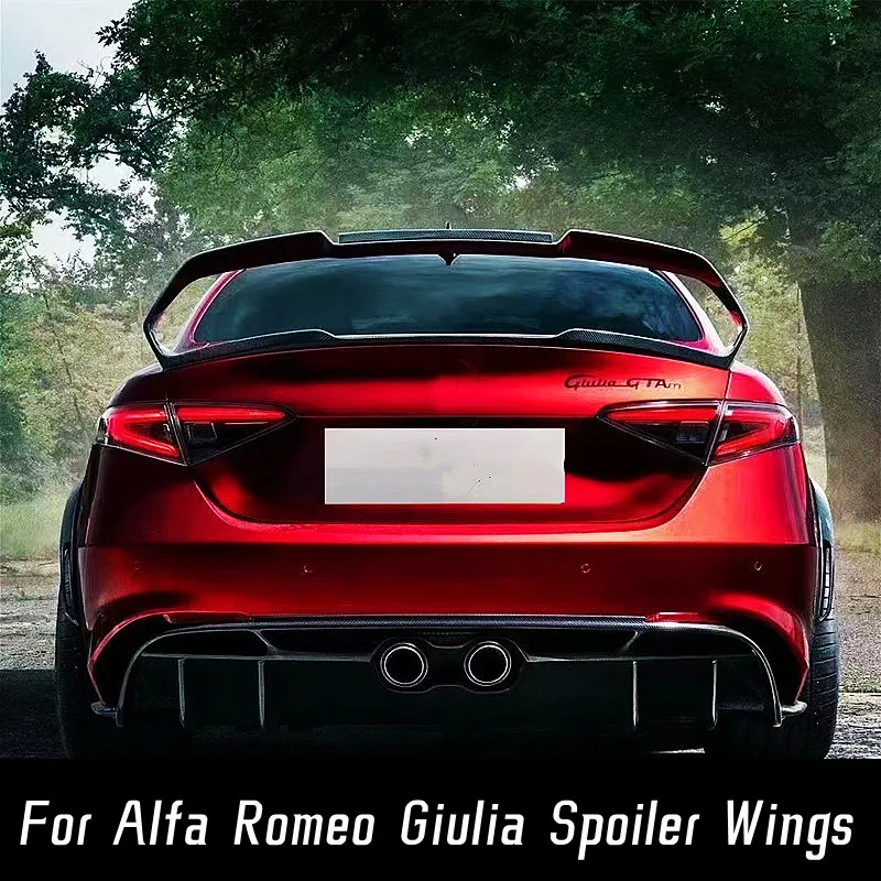 

For 2015+ Alfa Romeo Giulia Carbon Fiber Rear Trunk Lid Car Wing Ducktail Lip Spoiler Sport Styling Tuning Exterior Accessories