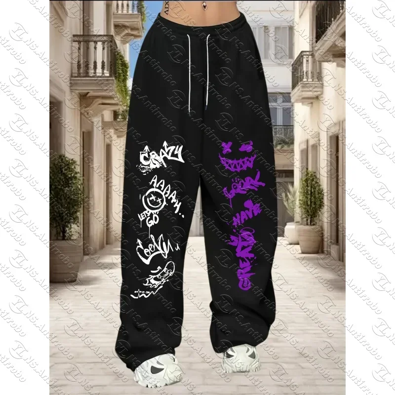 

Women's Kids Sporty Large Printed Sweatpants Loose Straight-leg Sport Trousers with Pockets And Drawstrings for Summer Autumn