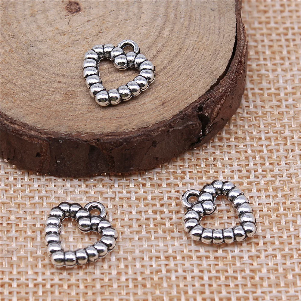 20PCS DIY Jewelry Hollow Heart Beads Alloy Small Hole Beads Connector Bracelet Necklace Beads EF4282 EF4287