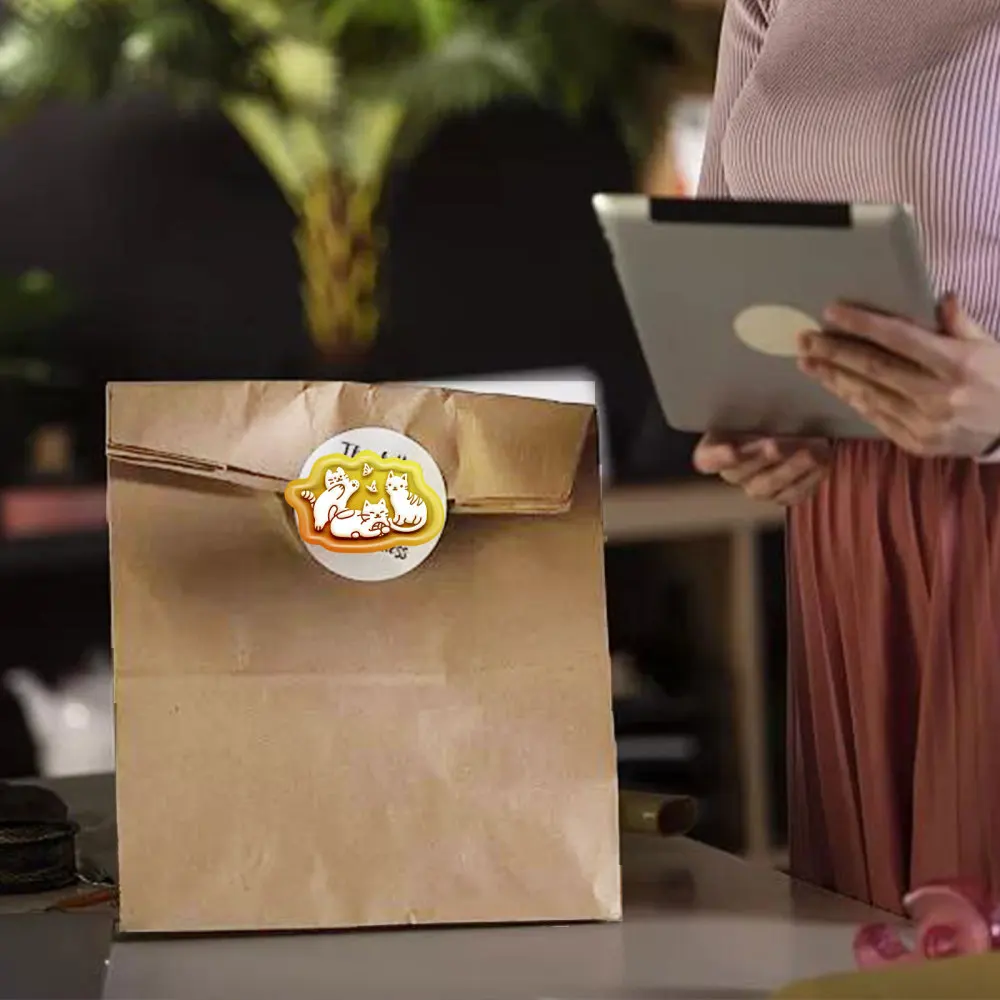 مغلف شمع محكم الغلق بنمط القط من خشب الصندل الأصفر ، ختم هدايا ، 89 من-90 من خشب الصندل الأصفر #4