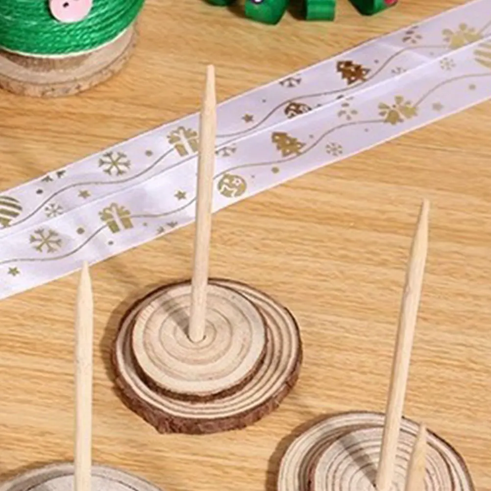 

5Pcs Solid Wood Christmas Tree Stand Natural Finish Stable Base for Festive Decor Artificial Trees