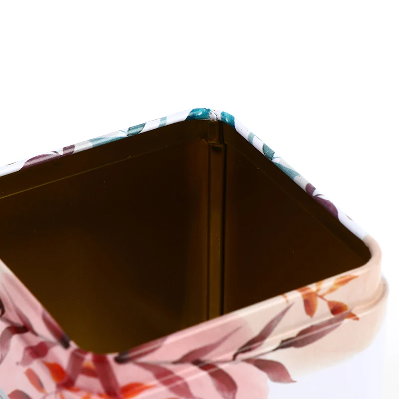 صندوق الشاي المختوم حاوية تخزين المطبخ جرة القصدير مربع يمكن الحلوى الحديد خمر